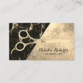 美容師ヴィンテージ金ゴールド大理石美しいサロン 名刺 (正面)