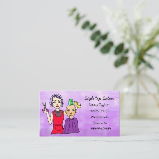 美容師会社名美しいサロン 名刺 (スタンド正面)