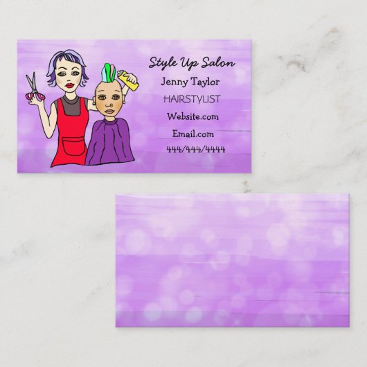 美容師会社名美しいサロン 名刺 (正面/裏面)