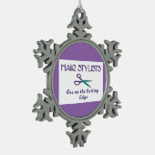 美容師刃先 スノーフレークピューターオーナメント (左)