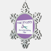 美容師刃先 スノーフレークピューターオーナメント (右)