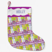 美容師占領 |ピンクグリッター スモールクリスマスストッキング (正面)