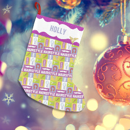 美容師占領 |ピンクグリッター スモールクリスマスストッキング