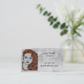 美容師又は美容用スタイリッシュ銀 名刺 (スタンド正面)