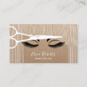 美容師及び女の子のサロン素朴なクラフトは切ります 名刺 (正面)