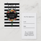 美容師及び花のモダンのアポイントメントは切ります 予約カード (正面/裏面)