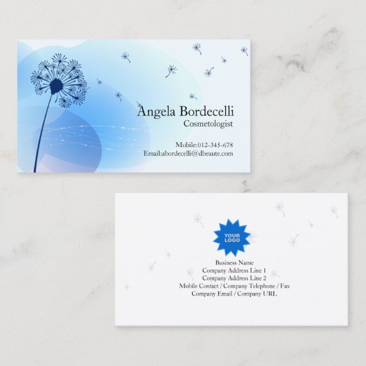 美容師名刺おとなしいタンポポ 名刺 (正面/裏面)