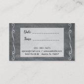 美容師名刺パープルグレーモダン 予約カード (裏面)