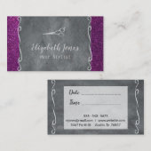 美容師名刺パープルグレーモダン 予約カード (正面/裏面)