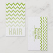 美容師名刺-ひびが入った緑グラデーション色 名刺 (正面/裏面)