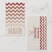 美容師名刺-割れた赤グラデーション 名刺 (正面/裏面)