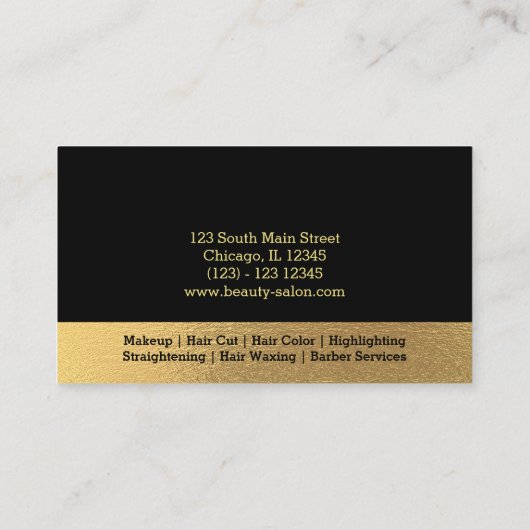 美容師名刺 名刺 (裏面)