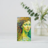 美容師名刺。画像素晴らし。 名刺 (スタンド正面)