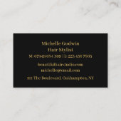 美容師名刺。金ゴールド（黒） 名刺 (裏面)