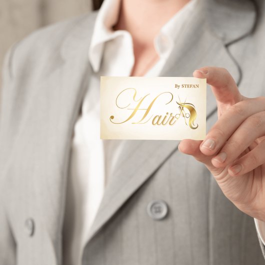美容師名刺 – 黒金ゴールドスクリプト 名刺