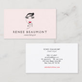 美容師女性顔 名刺 (正面/裏面)