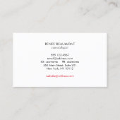 美容師女性顔 名刺 (裏面)