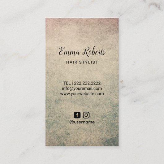 美容師女神&金ゴールドシザー美しいサロン 名刺 (裏面)