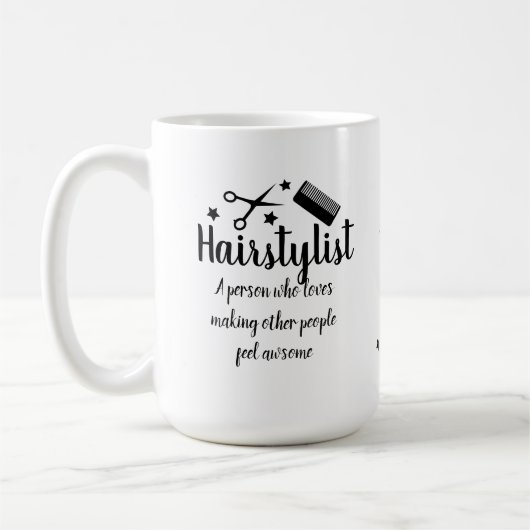 美容師引用文おもしろい美容師スターズカッコいい コーヒーマグカップ (左)