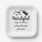 美容師引用文おもしろい美容師スターズパーティー ペーパープレート (正面)