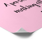 美容師引用文おもしろい美容師スターズピンク ポスター (角)