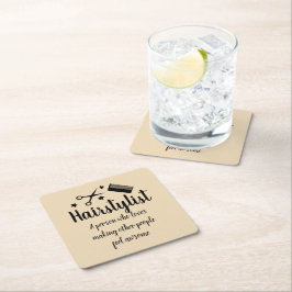 美容師引用文おもしろい美容師スター スクエアペーパーコースター