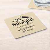 美容師引用文おもしろい美容師スター スクエアペーパーコースター (アングル)