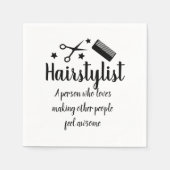 美容師引用文おもしろい美容師スター スタンダードカクテルナプキン (正面)