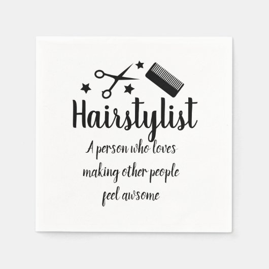 美容師引用文おもしろい美容師スター スタンダードカクテルナプキン (正面)