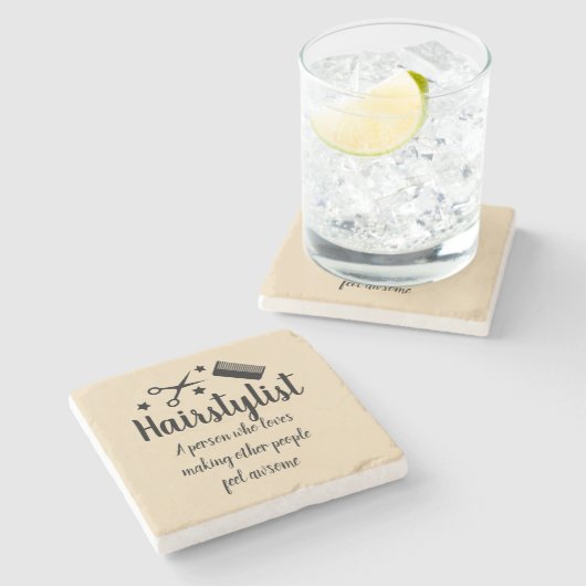美容師引用文おもしろい美容師スター ストーンコースター (横)