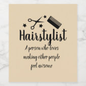 美容師引用文おもしろい美容師スター ワインラベル (シングルラベル)