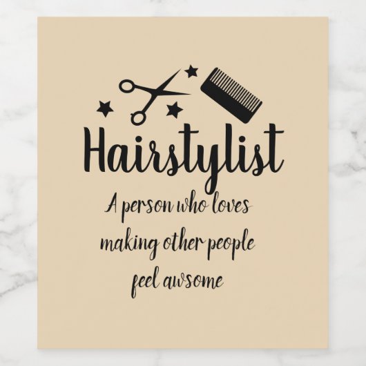 美容師引用文おもしろい美容師スター ワインラベル (シングルラベル)