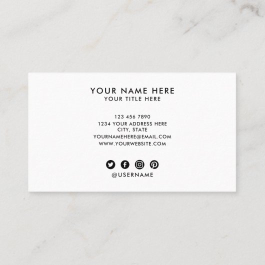 美容師引用文 |グリーンモダンフォイル 名刺 (裏面)