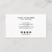 美容師引用文 |白モダン箔 名刺 (裏面)