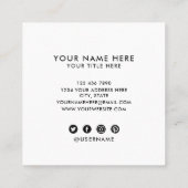 美容師引用文 |銀モダン箔ピンク スクエア名刺 (裏面)