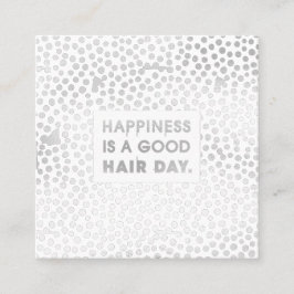 美容師引用文 |銀モダン箔 スクエア名刺