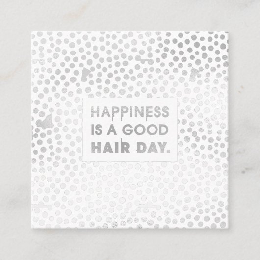 美容師引用文 |銀モダン箔 スクエア名刺 (正面)