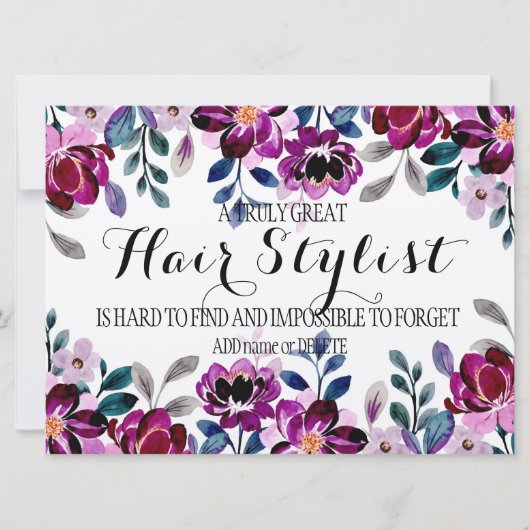 美容師感謝していの離れ感謝 カード (正面)