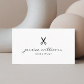 美容師手書きシンプル白黒 名刺