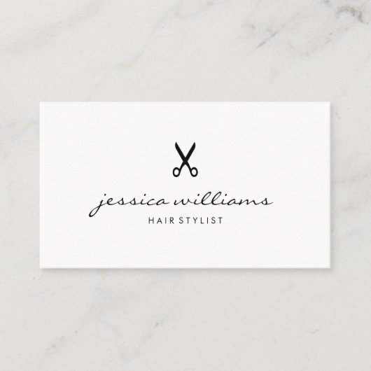 美容師手書きシンプル白黒 名刺 (正面)