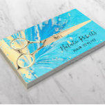 美容師抽象芸術ターコイズ金ゴールドシザーサロン 名刺<br><div class="desc">美容師抽象芸術ターコイズ金ゴールドシザーサロン名刺。</div>