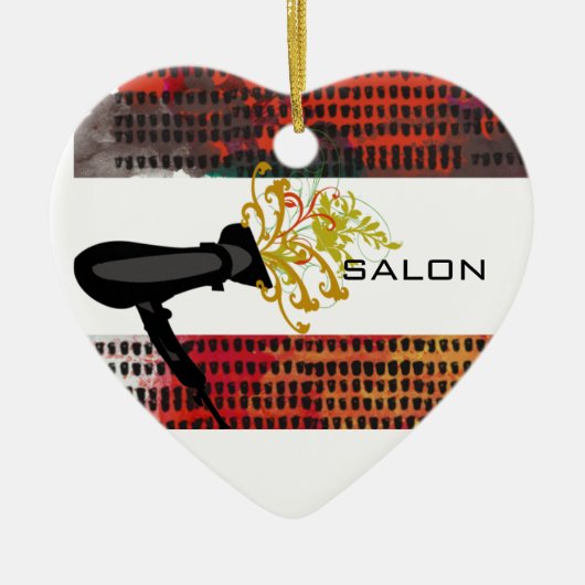 美容師抽象芸術吹の花乾燥機 メタルオーナメント (正面)