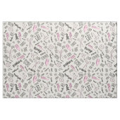 美容師文字とツールPink2 ID749 ファブリック (ファットクウォーター)