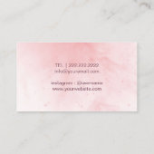 美容師水彩ピンクパタモダンーン 名刺 (裏面)