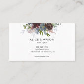 美容師水彩フローラタイポグラフィ 名刺 (裏面)