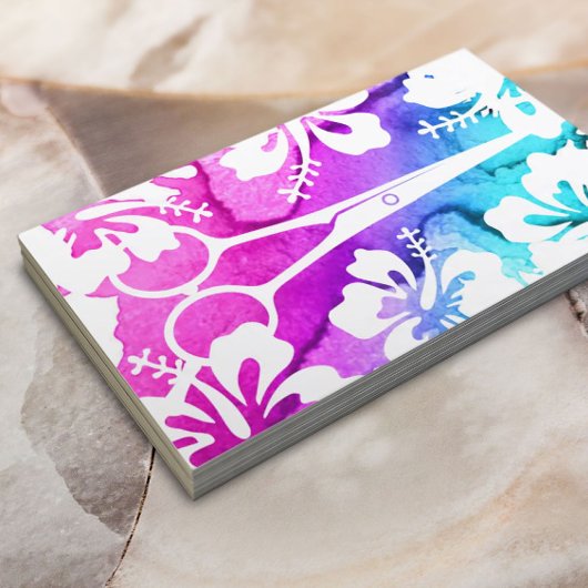 美容師水彩熱帯美しいサロン 名刺