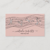 美容師流れ鋏赤面ピンクサロン 名刺 (正面)