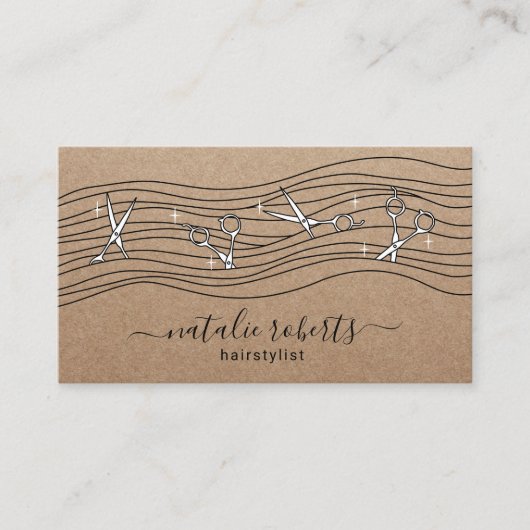 美容師流用はさみ素朴クラフトサロン 名刺 (正面)