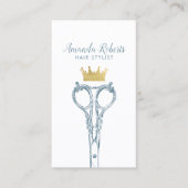 美容師海軍及び金ゴールドの王冠のアポイントメントは切ります 予約カード (正面)