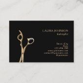 美容師滴下金ゴールドグリッター鋏 名刺 (裏面)
